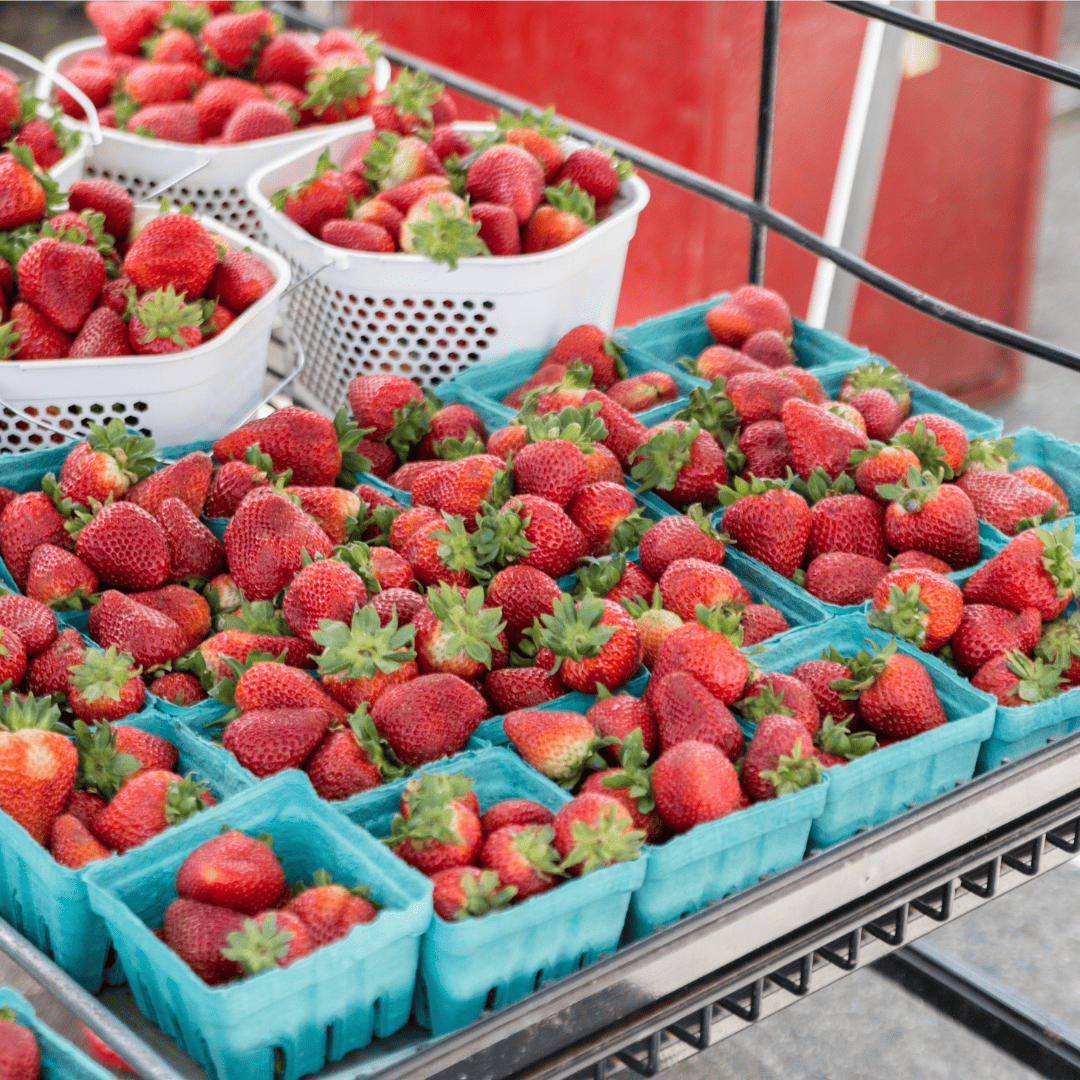 flat of strawberries at the Ashland Strawberry Faire